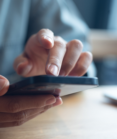 social media interaction on phone
